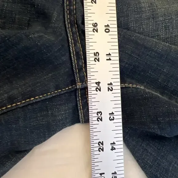 Jessica Simpson Womens Denim Bermuda Short Size 16 Blue Dark Wash Frayed Stretch - Picture 10 of 12